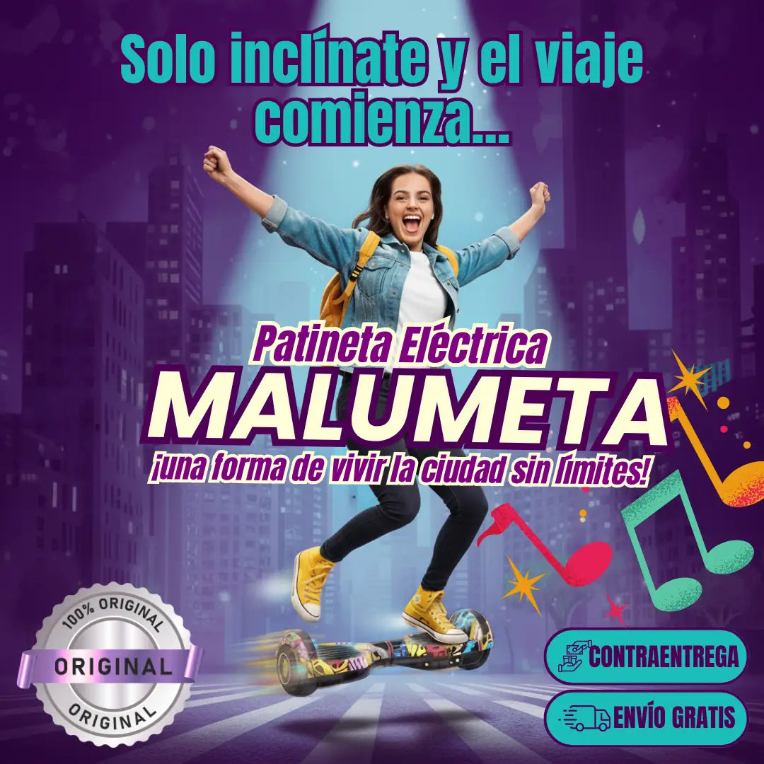 PATINETA ELÉCTRICA CON LUCES LED Y BLUETOOTH